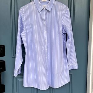 Chico's Long Sleeve Button Front Long Blouse Women's Large